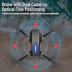 Drone-with-Camera-for-Adults-Kids-Foldable-RC-Quadcopter-Helicopter-Toys-4K-Dual-Cameras-Drone-for-Beginners-One-Key-Start-Altitude-HoldHeadless-Mode3D-Flips-2-Batteries-Carrying-Case-Black