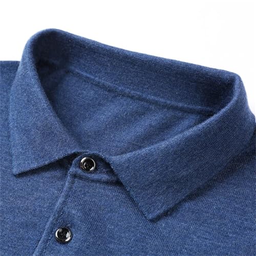 Dcvmvmn Men's Warm Business Jumper Casual Solid Color Turn-Down Collar Pullover Sweater2
