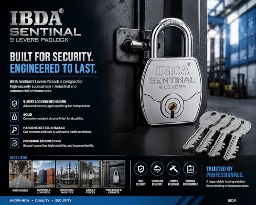 Image of 10 Locks with Same Key | Multiple Locks with Single Key | Common Key Lock | Steel Body | Lock for Home, Shutter, gate, Door, Channel, Shop, Outdoor, Indoor | Same Key Lock Set of 10 with 8 Keys