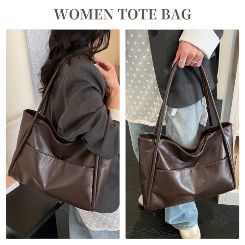 Bolso Tote de cuero para mujer con cierre y asa miniatura 6