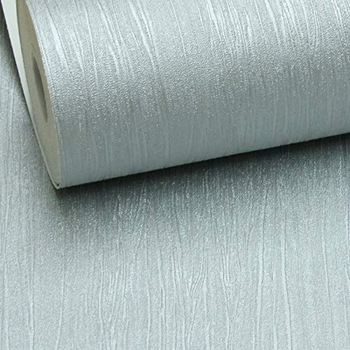 Sophie Laurence Plain Metallic Silver Shimmer Textured Thick Free Match Vinyl Wallpaper for Living Room Bedroom Kitchen Bathroom - Paste The Paper Wallpaper