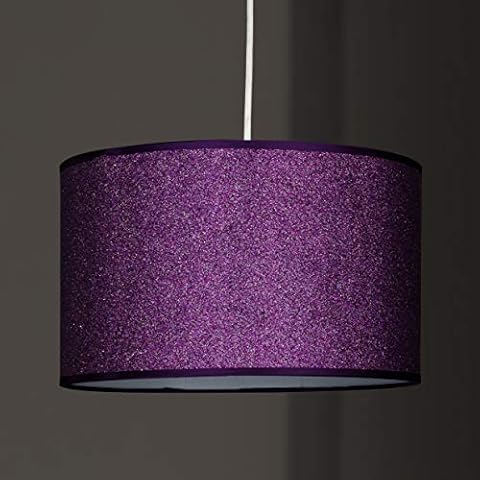 Purple Glitter Ceiling Lamp Shade Pendant Non Electric Easy Fit Option Cover