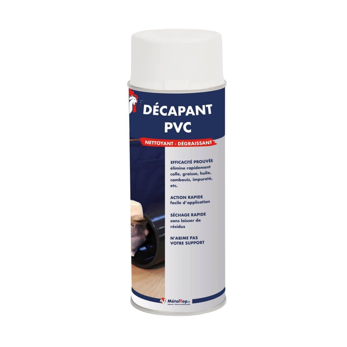 Metaltop - Decapant Pvc - 1 L - Nettoie, prépare et décape efficacement le PVC rigide
