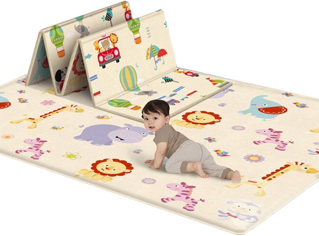 Jbsceen Alfombra de Juego para Niños XXXL, Colchoneta Plegable Suelo de LDPE, Infantil, Bebé de Doble Cara y Impermeable - 180 x 100 x 1cm