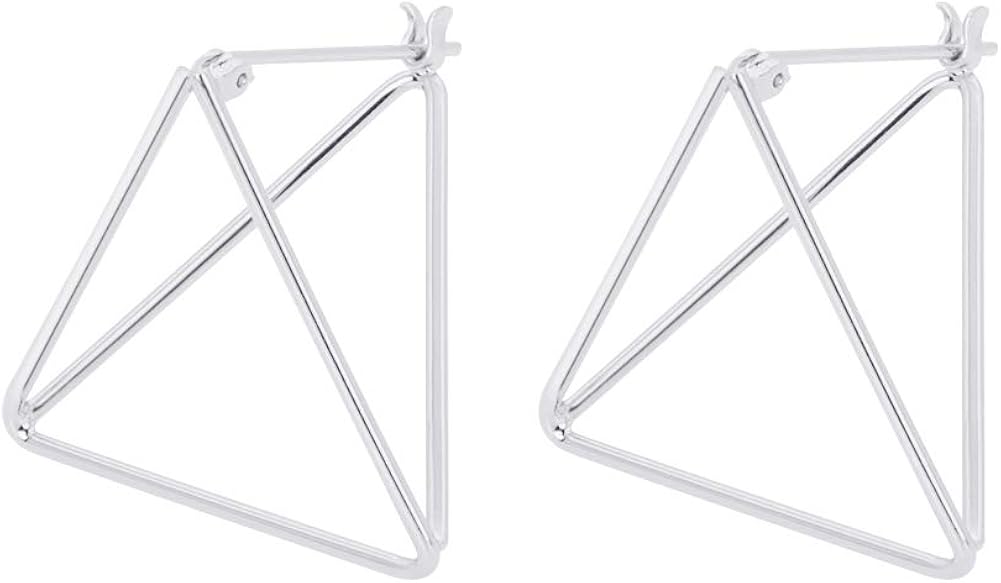 Buy Rugewelry Geometric 3D Cube Square Triangle Earrings 18k ...