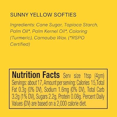 Supernatural Softies and Crunchies Sprinkles by Supernatural, Dye-Free, Made in USA, Soy Free, Gluten Free, Vegan (Sunny Yellow, 16oz)