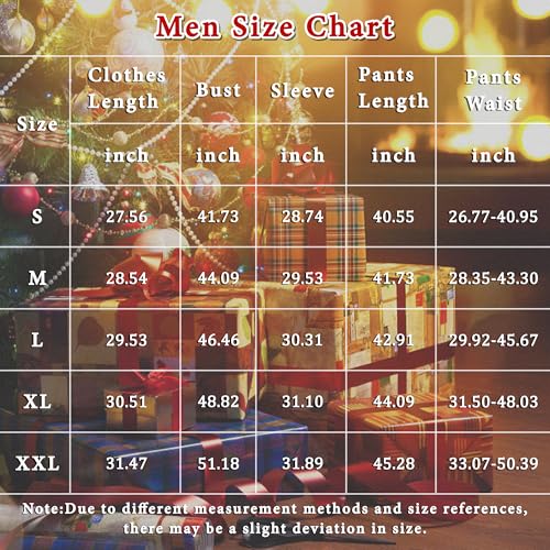 GRPSKCOS Couple Christmas Pajamas Adults Santa Christmas Long Sleepwear Matching Christmas Pyjamas for Men Women4