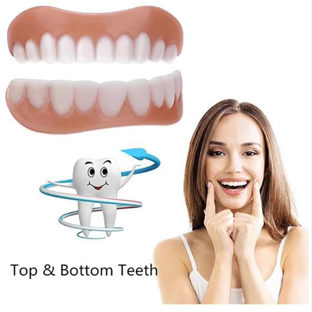 新品未使用　入れ歯　上下 上下セット 装着簡単 欠け歯 つけ歯 付け歯 義歯 上歯 シリコン 調整