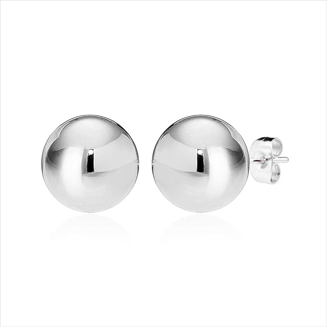 Charmsy Silver Women's Light Weight Ball Post Stud Earrings