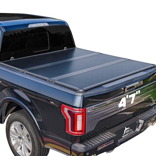 Image of WHALEMOTOR Truck Bed Hard Tonneau Cover Compatible with Ford Maverick(2022-2026) 4.6 ft Box, Hard Folding(Tri Fold) Style