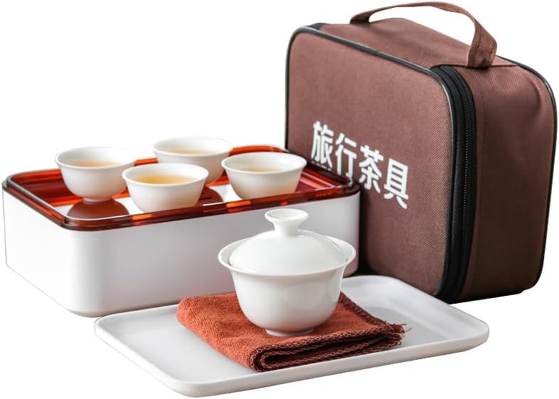 Usoway 时尚盖碗旅行迷你户外便携茶具潮汕功夫旅游纯白车载茶具茶杯套装 Home Decorations, Feng Shui Decorations Bring Good Luck, Fortune ，hangingornament, 9036559195226