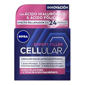 NIVEA Hyaluron Cellular Expert Filler Nachtcrème, anti-rimpelcrème met hyaluronzuur en foliumzuur, anti-aging crème met 24 uur vulwerking, vers, 50 ml (1 stuk)