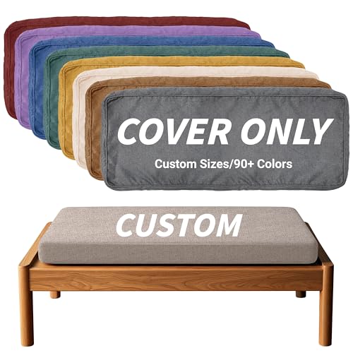 Royal Shade Custom Size Cushion Cover, Replaceable Bench Cushion/Chair/Sofa Cushion Cover...