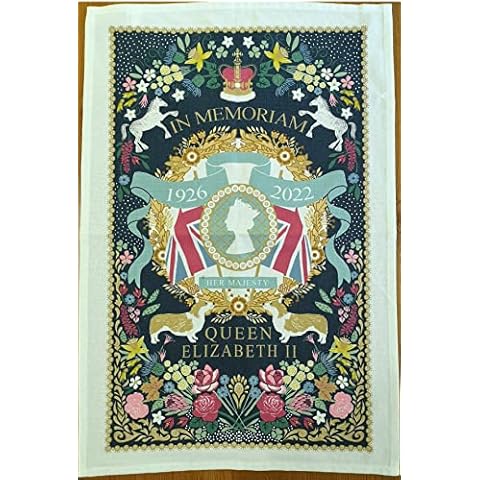 Ulster Weavers ''In Memoriam Her Majesty Queen Elizabeth II Cotton Tea Towel Made in Northern Ireland, UK -Multicoloured - Limited Edition, Approx. 48 x 74 cm Cover
