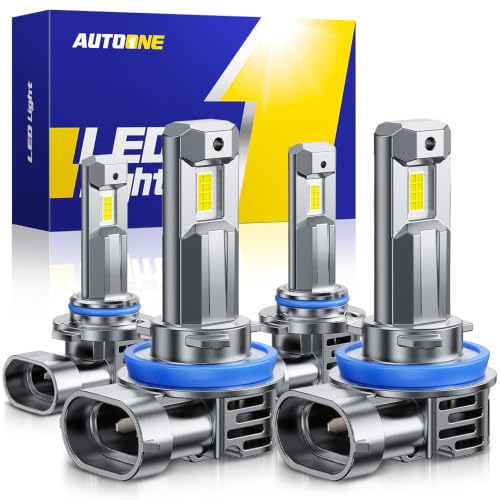 Image of AUTOONE H11 9005 LED Bulbs Combo, No Flickering 1600% Brighter