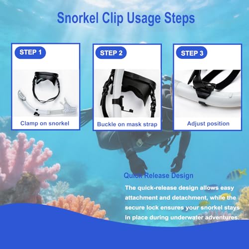 4 Paquete Clip Universal de Plástico para Sujetar Tubo de Snorkel de Buceo, Negro miniatura 4