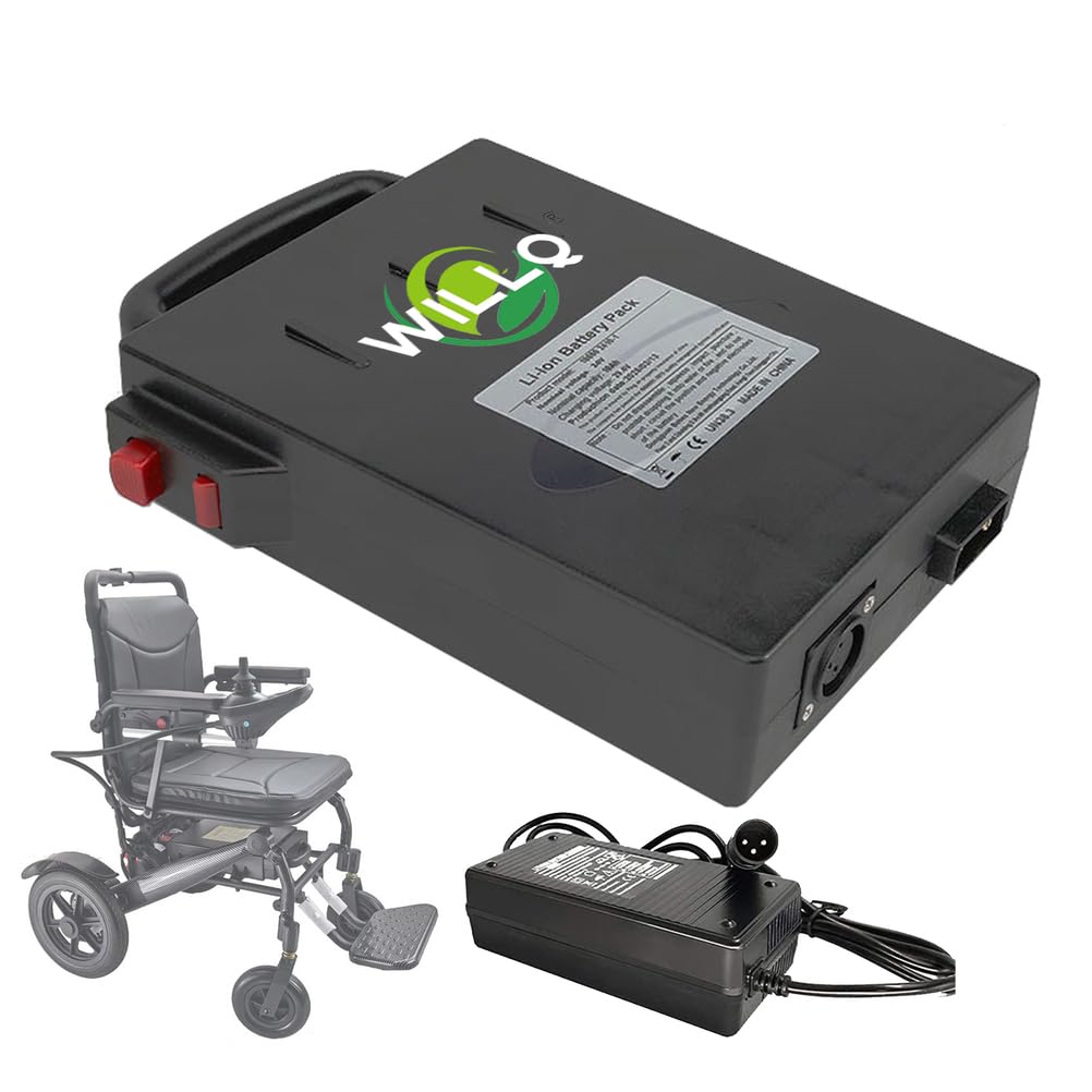 Batería de Litio extraíble de 24 V, 10 Ah y 12 Ah para sillas de Ruedas eléctricas. Compatible con Accesorios para sillas de Ruedas motorizadas de 0 a 288 WH.