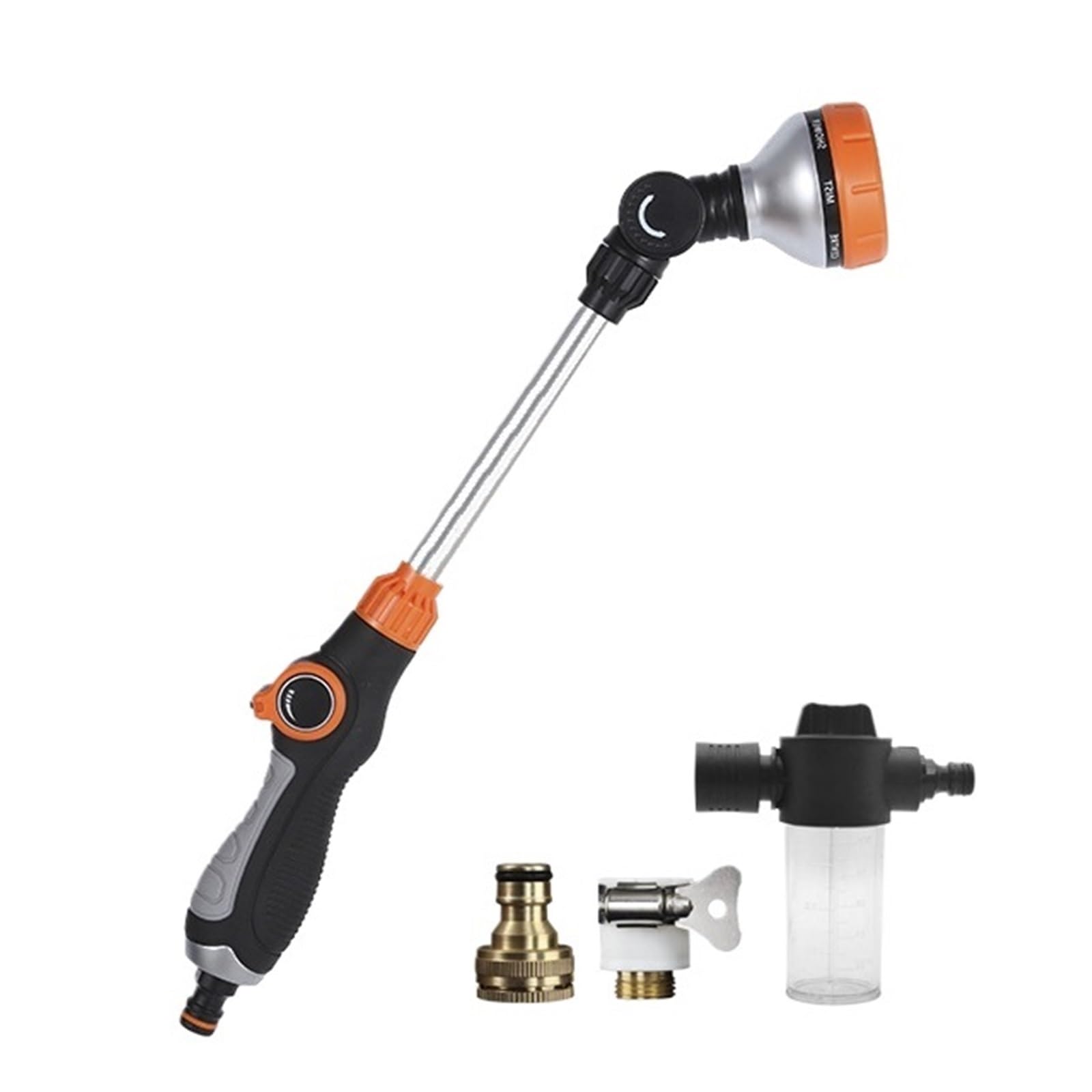 Pistola pulverizadora con manguera Boquilla, Agua de jardín alta presión 180 grados ajustable 8 modos pulverización variables ABS lavado autos(Water Kits)