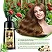 FSLHCY Instant Hair Dye Shampoo, 500ml Color for Gray Coverage, Nature Herbal 3 in 1 for Men and Women, Long Lasting 16.9 Fl Oz (Brown)