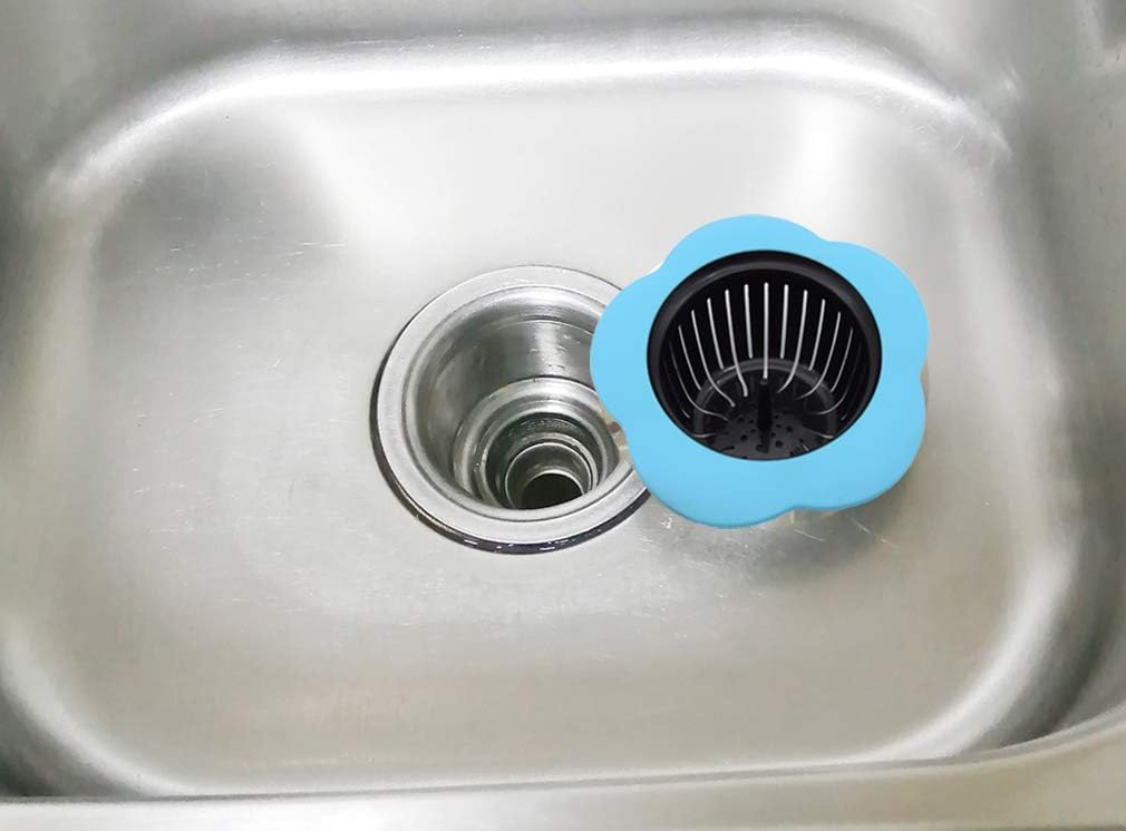 Kitchen Sink Strainer 4 Pack, Pouring strainers，Drain FilterLarge Wide Rim 4.5" Diameter (4.5" Diameter, 4 Color)