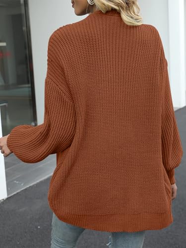 Image of MEROKEETY Long Sleeve Oversized Cardigan Sweaters for Women | Fall Winter Sweaters, Open Front, Chunky Knit, 2026 Casual Work Outerwear with Pockets