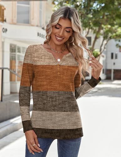 Zeagoo Long Sleeve Shirts for Women Casual V Neck Fall Tops Dressy Summer Work Blouses Clothes3