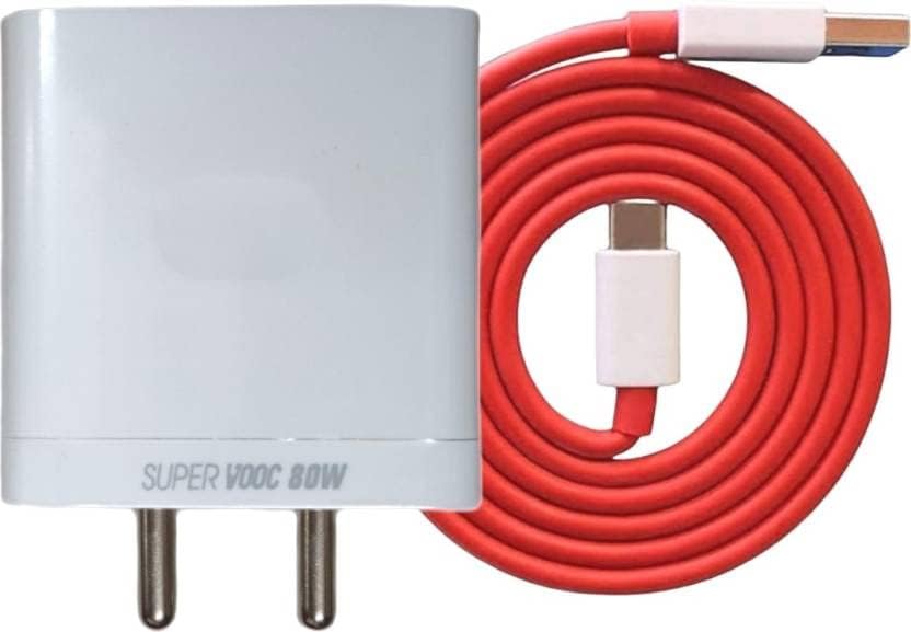Image of Original 80Watt Supervooc Charger Compatible with Oneplus10T, 10R, 10Pro, Nord 2T, Nord 2, 9Pro, 9R, 9Rt, 9, 8, 8T, 6, 6T, 5TWhite with 6 Months Warranty