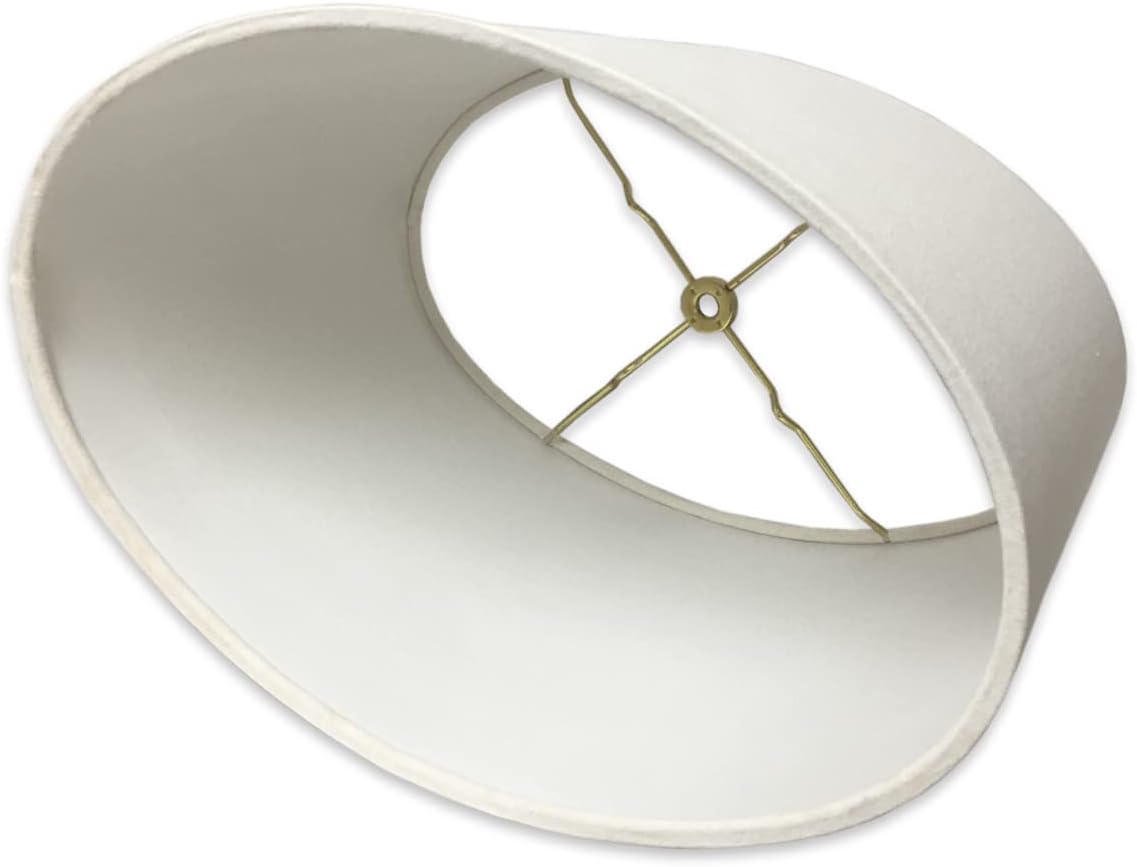 Gеt Chеар Prісе Royal Designs HB-611-16LNWH Shallow Oval Hardback Lamp Shade, 14 x 16 x 9, Linen White