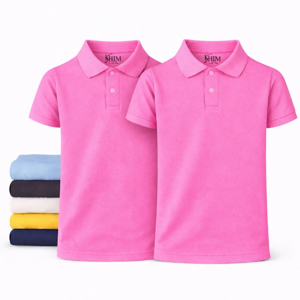 KHIM Unisex Polo Short Sleeve Polycotton Boys Girls School Uniform Plain Half Sleeve Shirts Sports Wear Indoor Outdoor — view 19