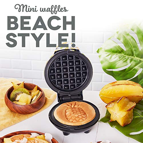 Image of Dash Mini Waffle Maker- Electric Waffle Maker for Fun Breakfasts - Dual Nonstick Cooking Surface - Enjoy Fun, Family-Friendly Treats - White Pineapple