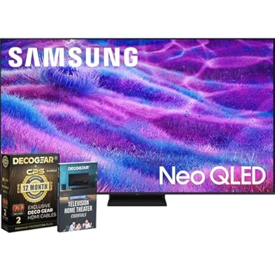Samsung 65" Neo QLED 4K QN80F Smart TV (2025) Vision AI, HDR10+ Bundle with CPS Exclusive 1-Year Protection & Deco Gear Complete Home Theater Beginner's Guidebook