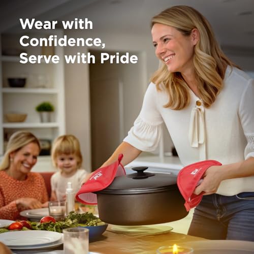 Kitchen Mama 2PCS Silicone Pot Holders - Heat-Resistant, Dual-Pocket Design with Soft Cotton Lining, Stylish, and Practical for Everyday Use Hot Oven, Bowl, Trivets for Hot Pans, Oven Gloves (Red) - Cosy Home Interiors Kitchen Mama 2PCS Silicone Pot Holders - Heat-Resistant, Dual-Pocket Design with Soft Cotton Lining, Stylish, and Practical for Everyday Use Hot Oven, Bowl, Trivets for Hot Pans, Oven Gloves (Red) - Image 6