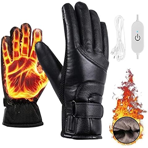 USB Heated Gloves, Touch Screen Electric Heated Gloves Waterproof Unisex Thermal Gloves Cover