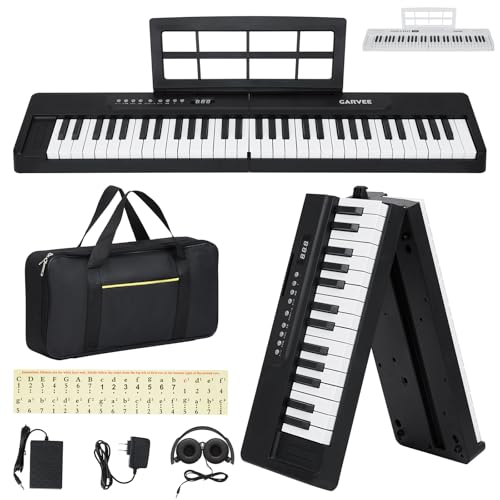 Amazon | ガービー(Garvee) 電子ピアノ 61鍵盤 折畳み コンパクト デモ