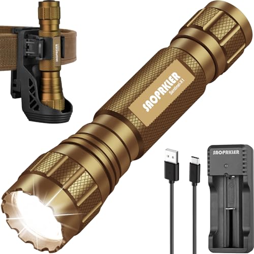 Image of SAOPRKLER Tactical Flashlight 1200 High Lumen Duty Belt Flashlight for Law Enforcement, Premium Police Flashlight with Holster for Duty Belt,led Flashlight Gifts-Sentinel-X1