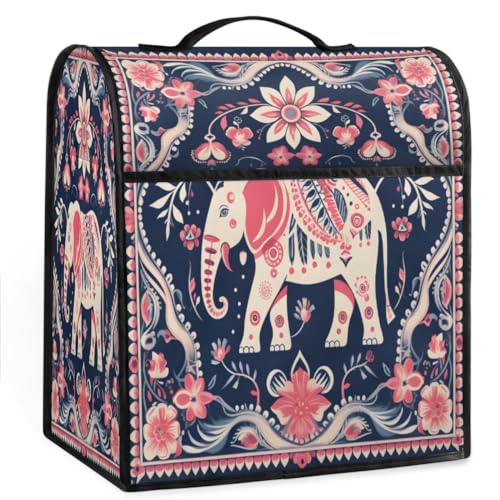 Coffee Maker Cover Bohemia Elephant Pattern Kitchen Appliance Covers Small Appliance Covers Blender Cover Juicer Cover Dust Covers for Kitchen Appliances with Top Handle and Pockets,Washable,C848