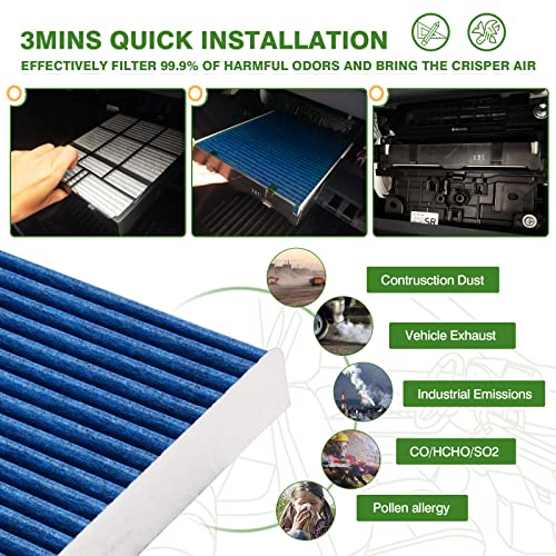 Image of 2-PACK HEPA Cabin Air Filter Fits for Toyota Camry /Corolla /4Runner Sienna Tundra RAV4 Lexus RX350 Activated CF10285 Carbon Cabin Filter Replacement Accessories