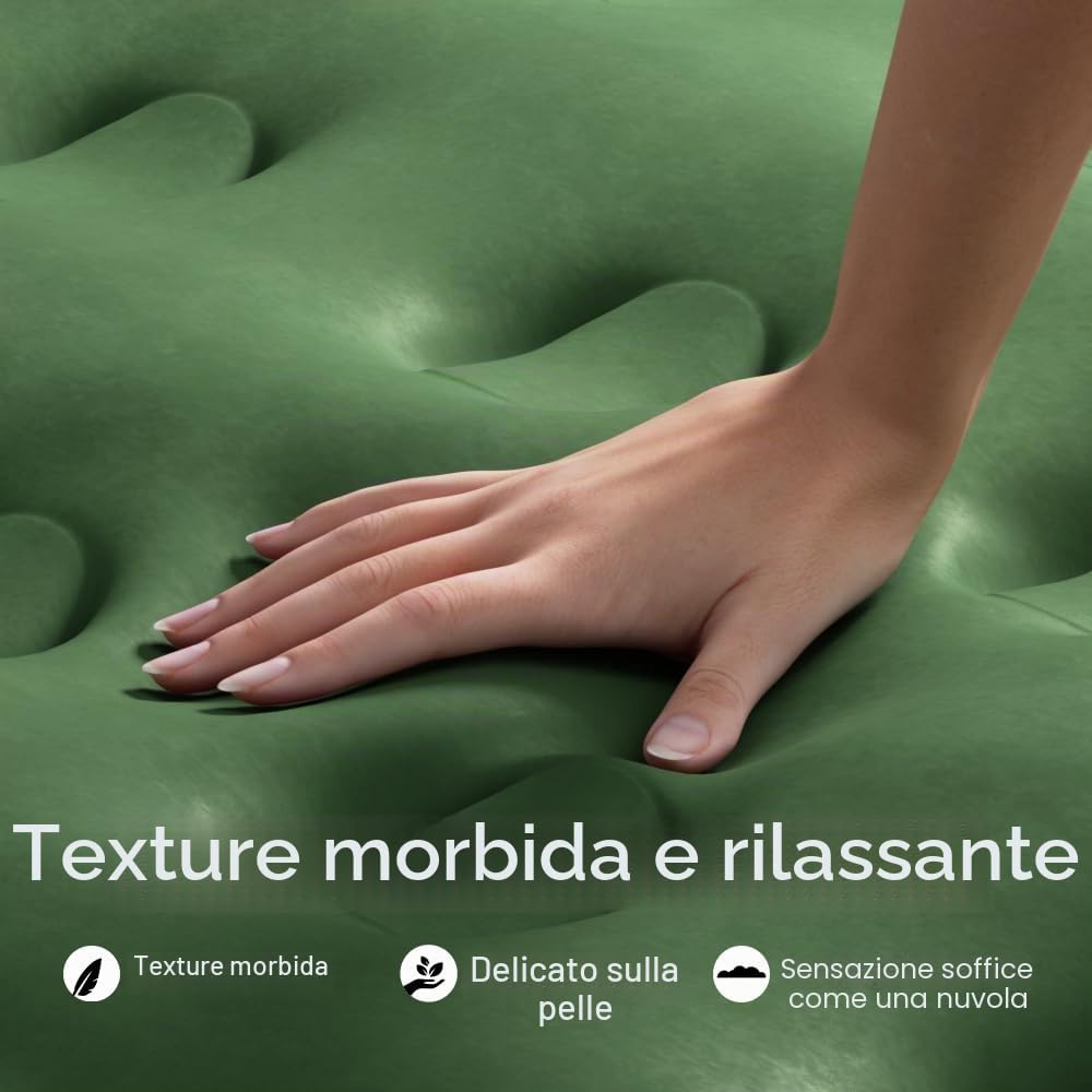 Zearna Materasso Gonfiabile Matrimoniale 203x152x46cm,Letto Gonfiabile Autogonfiabile 2 Persone con Pompa Elettrica Integrata,Superficie Floccata,Letto Ospite Doppio per Casa e Viaggi (Doppio(46cm))