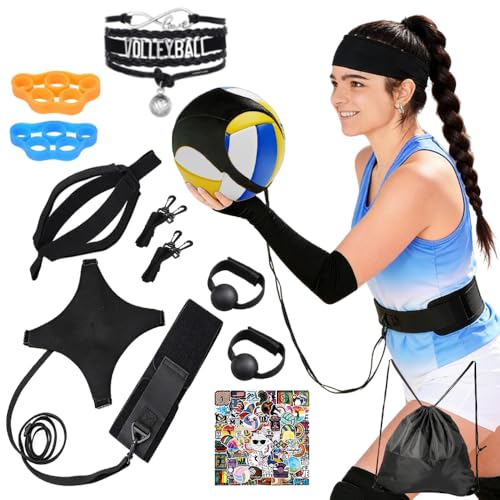 Volleyball Serve Trainer & Volleyball Rebounder Training Kit – Solo Volleyball Trainer for Volleyball Serving Practice, Volleyball Training Equipment & Volleyball Training Aids for Beginners & Players