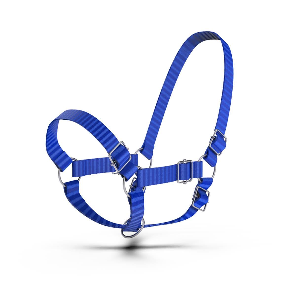 HADZAM Leather Horse Halter, with Leather Breakaway Crown and Triple-Ply Nylon Strap for Chin Nose and Throat