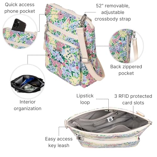 Image of Baggallini Modern Pocket Crossbody Bag for Women, 8.5 inchx8.5 inch Handbag Purse with RFID, Lightweight Water-Resistant