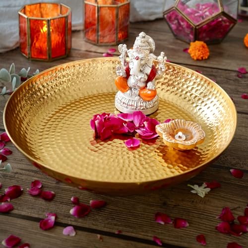 Behoma TR10011 Hammered Decorative Bowl For Home Decor | Aluminium Round Urli For Living Room Dining Ofice Centertable, Diwali thumb #1