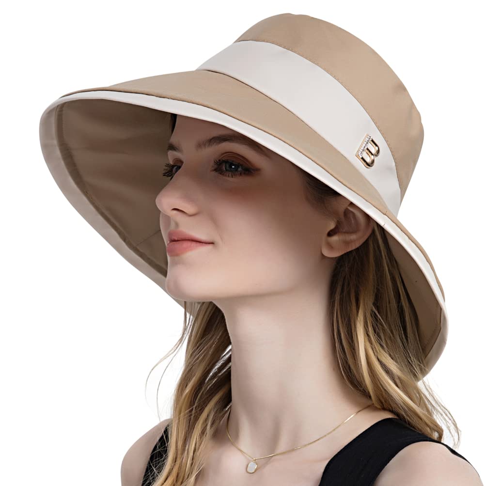 Audrey Costume Bucket Hats 1950s Vintage Style Sun UV Protection Wide Brim Women