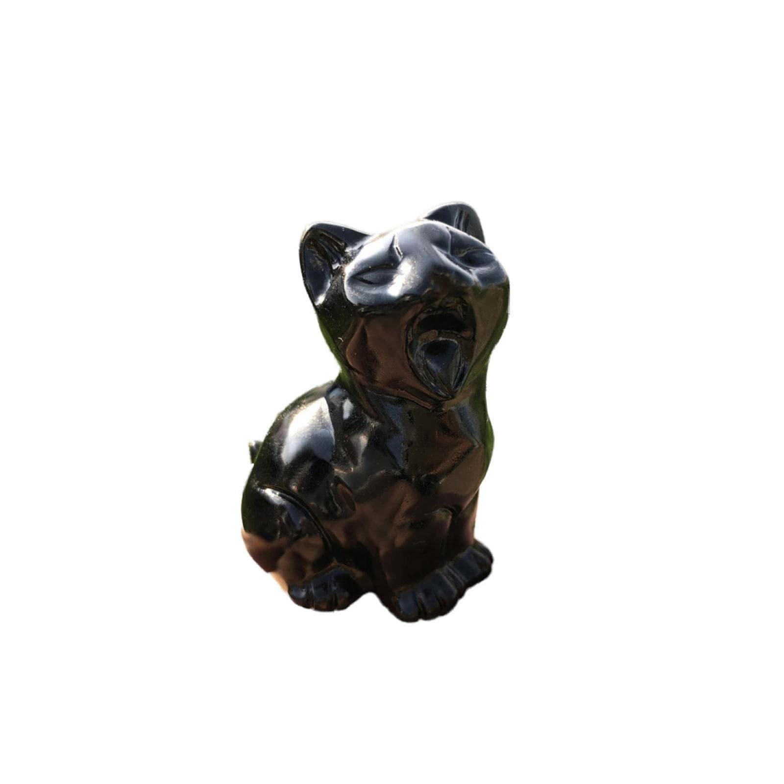 Dytartzx 2" Crystals Cat Statue Collectibles Figurine Kitten Sculpture Animal Hand Carvings Healing Stones Gemstone Home Decor Cute Mini Kitty Lucky Table Ornament Gift