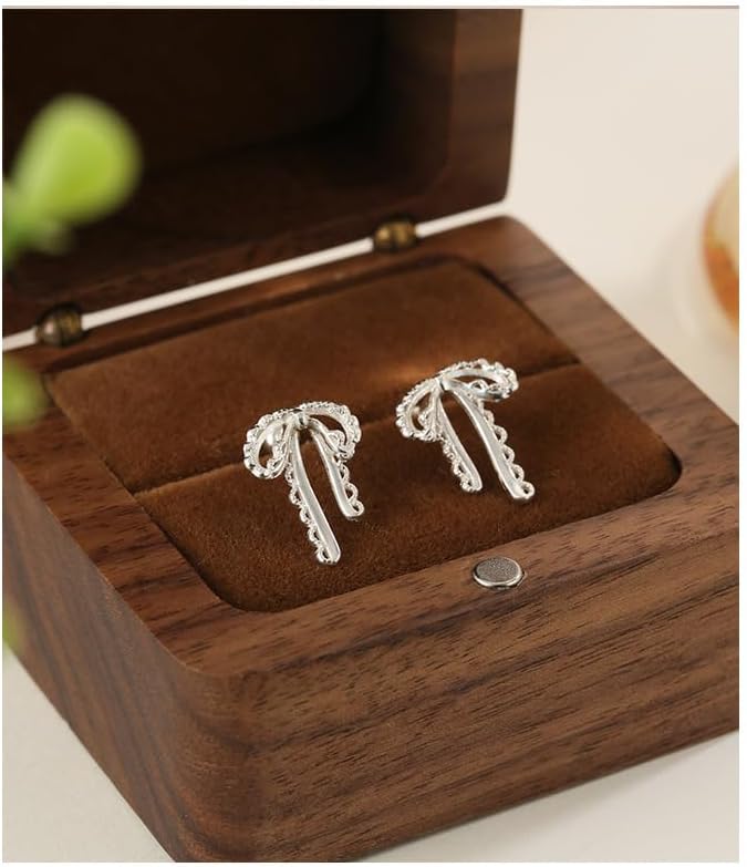 Bow Earrings for Women Small Silver Bow Ribbon Stud Earrings Dainty Bowknot Earring Hypoallergenic Christmas Jewelry Gift Accessories - Image 7