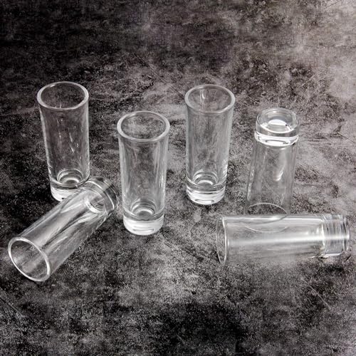 Image of VILON Premium Shot Glasses Set of 6 Heavy Base Vodka & Tequila Shot Crystal Transparent Glass (Water Shot Glass 70ML)