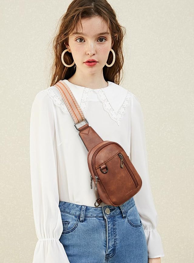 Image of cakang Womens Sling Bag Crossbody Bags for Women Vegan Leather Sling Backpack Daypack Fanny Pack Crossbody Purse Travel