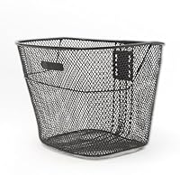 IPEA Fahrradkorb für Vorne aus Metallgeflecht Schwarz – 21 x 24 cm – Gepäckträgerkorb für Klassische Fahrräder und Mountainbikes – Leicht, robust, rostfrei – Universeller Aufbewahrungskorb