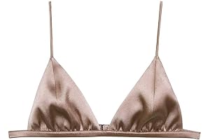 Silk Satin Triangle Bralette Wireless Soft Comfy Bras Wire Free Bra Top
