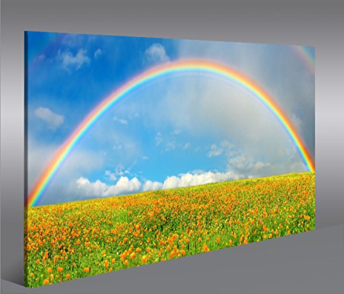 islandburner Cuadro sobre lienzo, arco iris, 1 unidad, XXL, póster en lienzo, artículo decorativo para salón, marca